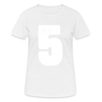 Maillot 5 numéros - T-shirt respirant Femme - blanc - Devant - AI Model Female 172 dark (172cm)