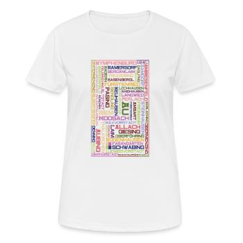 Stadtteile Mosaik - München - Frauen T-Shirt atmungsaktiv - Weiß - Vorne - AI Model Female 172 dark (172cm)