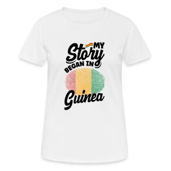Guinea Guinea Guinea Flagge Meine Geschichte begann in - Frauen T-Shirt atmungsaktiv - Weiß - Vorne - AI Model Female 172 dark (172cm)