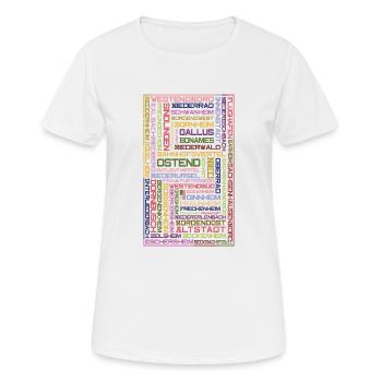 Stadtteile Mosaik - Frankfurt - Frauen T-Shirt atmungsaktiv - Weiß - Vorne - AI Model Female 172 dark (172cm)