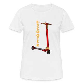 E-Scooter Roller Scooter - T-shirt respirant Femme - blanc - Devant - AI Model Female 172 dark (172cm)