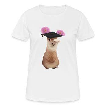 Bachelor School Leaving Certificate Alpaca Studies Graduate - Women's Breathable T-Shirt - white - Front - AI Model Female 172 dark (172cm)