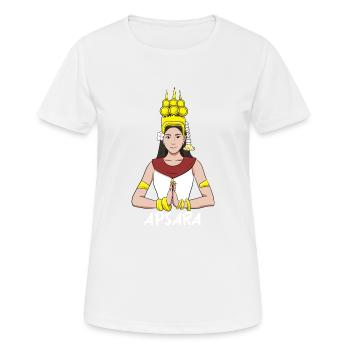 Cambodge Tradition Danse Khmer Apsara I Cadeau - T-shirt respirant Femme - blanc - Devant - AI Model Female 172 dark (172cm)