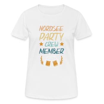 Équipage de la fête en mer du Nord - T-shirt respirant Femme - blanc - Devant - AI Model Female 172 dark (172cm)