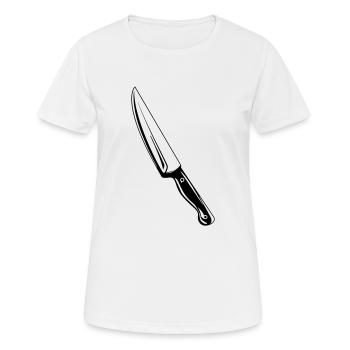 Couteau - T-shirt respirant Femme - blanc - Devant - AI Model Female 172 dark (172cm)