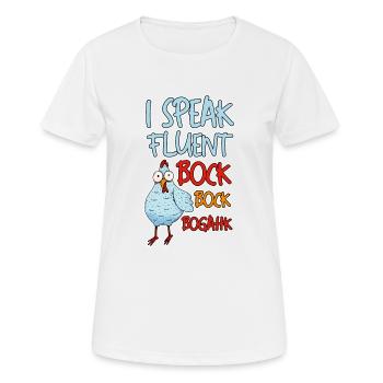 Je parle couramment Bock Bock Bogahk 4 - T-shirt respirant Femme - blanc - Devant - AI Model Female 172 dark (172cm)