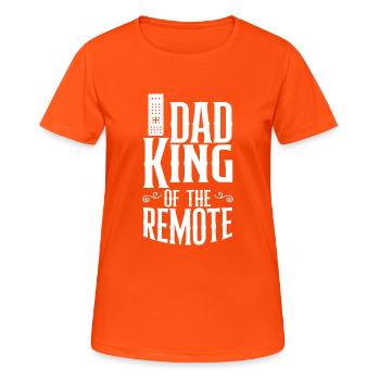 Dad King Of The Remote 2 - Frauen T-Shirt atmungsaktiv - Neonorange - Vorne - AI Model Female 172 dark (172cm)