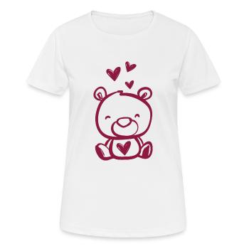 Herzchen Teddy - Frauen T-Shirt atmungsaktiv - Weiß - Vorne - AI Model Female 172 dark (172cm)