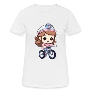 Fille De Bicyclette Mignonne - T-shirt respirant Femme - blanc - Devant - AI Model Female 172 dark (172cm)