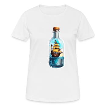 Ship in a Bottle / Message in a Bottle / Ahoy / Anchor - Women's Breathable T-Shirt - white - Front - AI Model Female 172 dark (172cm)