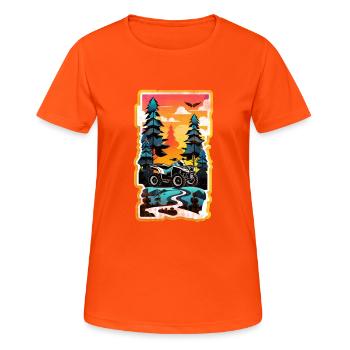 quad et tout terrain - T-shirt respirant Femme - orange néon - Devant - AI Model Female 172 dark (172cm)