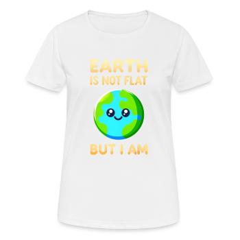 Flache Erde Satire und Flachwitze - Frauen T-Shirt atmungsaktiv - Weiß - Vorne - AI Model Female 172 dark (172cm)