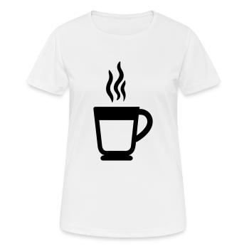 cup of coffee - Women's Breathable T-Shirt - white - Front - AI Model Female 172 dark (172cm)