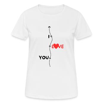 i love you déclaration d'amour - T-shirt respirant Femme - blanc - Devant - AI Model Female 172 dark (172cm)