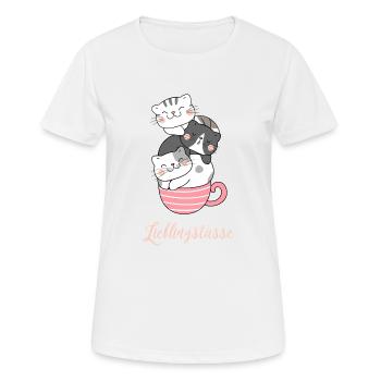 Trois bébés chat mignons chat motif chat - T-shirt respirant Femme - blanc - Devant - AI Model Female 172 dark (172cm)