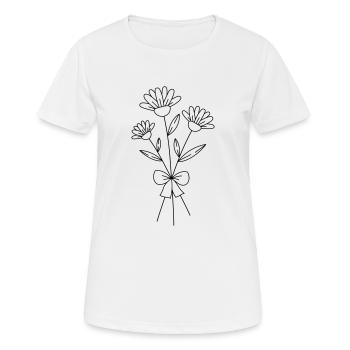 Blumenstrauss - Frauen T-Shirt atmungsaktiv - Weiß - Vorne - AI Model Female 172 dark (172cm)