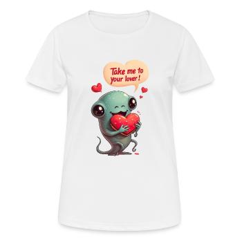 Kosmische Liebe zum Valentinstag - Frauen T-Shirt atmungsaktiv - Weiß - Vorne - AI Model Female 172 dark (172cm)
