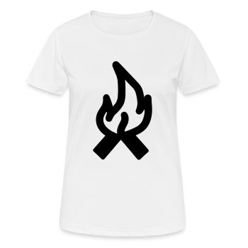 Feu de camp - T-shirt respirant Femme - blanc - Devant - AI Model Female 172 dark (172cm)