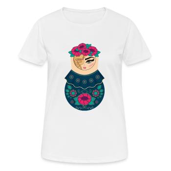 Matroschka Edita - Frauen T-Shirt atmungsaktiv - Weiß - Vorne - AI Model Female 172 dark (172cm)