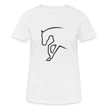 Cheval de l’Ouest - T-shirt respirant Femme - blanc - Devant - AI Model Female 172 dark (172cm)