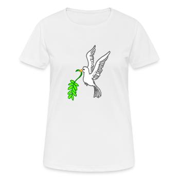 Colombe de la Paix dessinée - T-shirt respirant Femme - blanc - Devant - AI Model Female 172 dark (172cm)