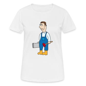Hausmeister | Klempner | Handwerker | Werkzeug Klo - Frauen T-Shirt atmungsaktiv - Weiß - Vorne - AI Model Female 172 dark (172cm)