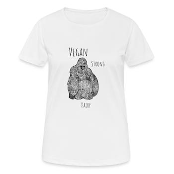 végétalien fort gorille poilu - T-shirt respirant Femme - blanc - Devant - AI Model Female 172 dark (172cm)