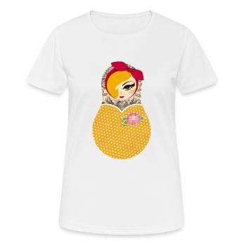 Matroschka Jayne - gelbes Kleid - Frauen T-Shirt atmungsaktiv - Weiß - Vorne - AI Model Female 172 dark (172cm)