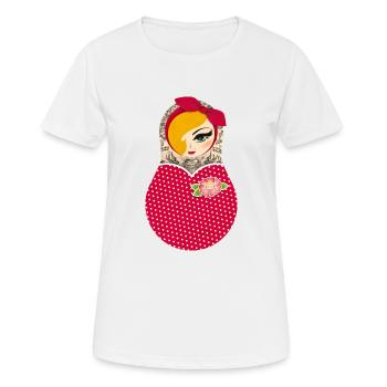 Matroschka Jayne - Frauen T-Shirt atmungsaktiv - Weiß - Vorne - AI Model Female 172 dark (172cm)