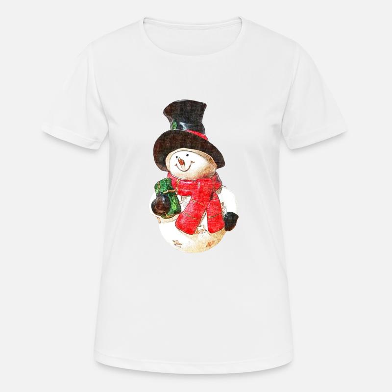 Snowman - Drawing - Women's Breathable T-Shirt - white
