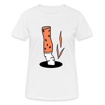 Zigarette Zigaretten Zigarettenstummel - Frauen T-Shirt atmungsaktiv - Weiß - Vorne - AI Model Female 172 dark (172cm)