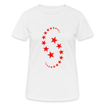 Red shooting stars - Women's Breathable T-Shirt - white - Front - AI Model Female 172 dark (172cm)