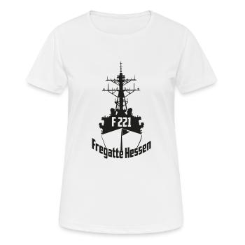 Fregatte Hessen - Frauen T-Shirt atmungsaktiv - Weiß - Vorne - AI Model Female 172 dark (172cm)