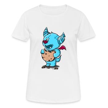Des monstres avec des biscuits - T-shirt respirant Femme - blanc - Devant - AI Model Female 172 dark (172cm)
