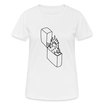 Feuerzeug - Zünde mein Feuer an - Frauen T-Shirt atmungsaktiv - Weiß - Vorne - AI Model Female 172 dark (172cm)