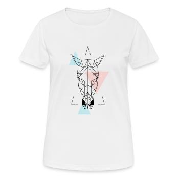 Geometrisches Pferd - Frauen T-Shirt atmungsaktiv - Weiß - Vorne - AI Model Female 172 dark (172cm)