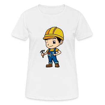 construction worker - Women's Breathable T-Shirt - white - Front - AI Model Female 172 dark (172cm)