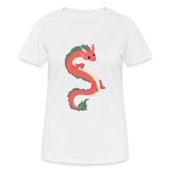 Dragon chinois - T-shirt respirant Femme - blanc - Devant - AI Model Female 172 dark (172cm)