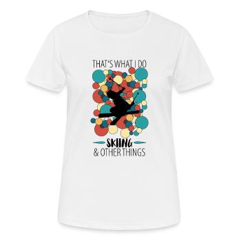 Ski ski Skieurs Vacances au ski - T-shirt respirant Femme - blanc - Devant - AI Model Female 172 dark (172cm)