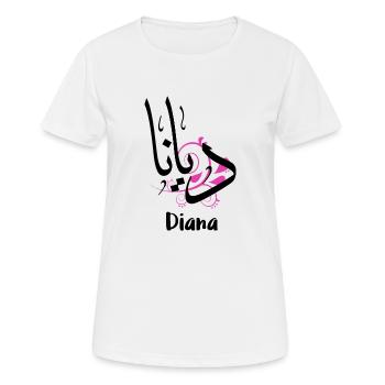 Diana — name written in Arabic - Women's Breathable T-Shirt - white - Front - AI Model Female 172 dark (172cm)