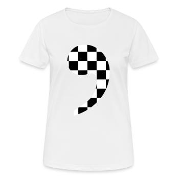 trendige karierte Komma-Geschenkidee Interpunktion - Frauen T-Shirt atmungsaktiv - Weiß - Vorne - AI Model Female 172 dark (172cm)