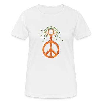 Peace For Trees - Flower Power Heart 1 - Women's Breathable T-Shirt - white - Front - AI Model Female 172 dark (172cm)