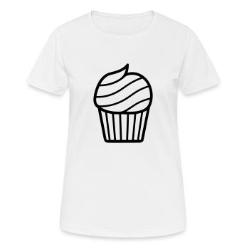 Muffin - Frauen T-Shirt atmungsaktiv - Weiß - Vorne - AI Model Female 172 dark (172cm)
