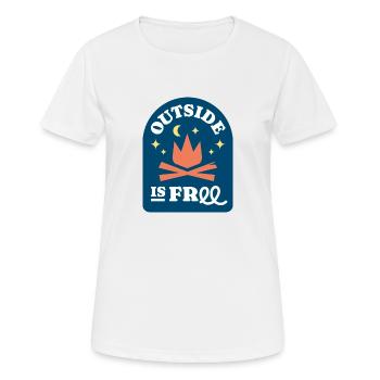 Outside is Free - T-shirt respirant Femme - blanc - Devant - AI Model Female 172 dark (172cm)