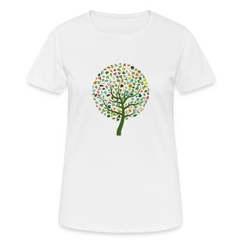 Natur - Frauen T-Shirt atmungsaktiv - Weiß - Vorne - AI Model Female 172 dark (172cm)