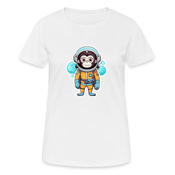 Monkey Astronaut Illustration - Women's Breathable T-Shirt - white - Front - AI Model Female 172 dark (172cm)
