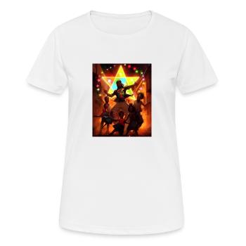 La danse de la joie - T-shirt respirant Femme - blanc - Devant - AI Model Female 172 dark (172cm)