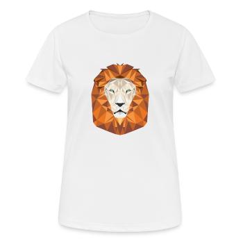 Tête de lion. Tête de lion - T-shirt respirant Femme - blanc - Devant - AI Model Female 172 dark (172cm)