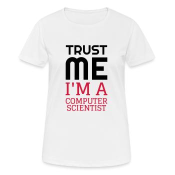 Computer / Informatiker / Aussenseiter / Ingenieur - Frauen T-Shirt atmungsaktiv - Weiß - Vorne - AI Model Female 172 dark (172cm)