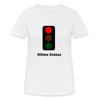 Klima Status- - No Planet B - Frauen T-Shirt atmungsaktiv - Weiß - Vorne - AI Model Female 172 dark (172cm)